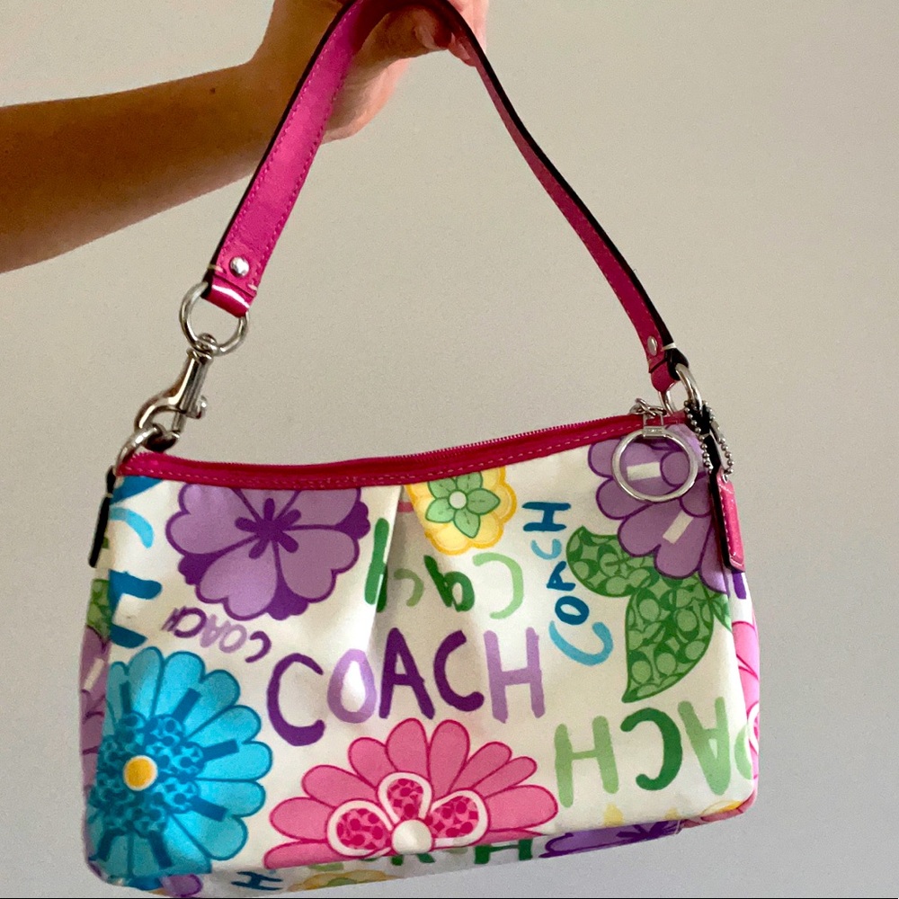 Coach spring floral purse